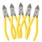 Built Industrial Flush Wire Cutters - 6-Inch Yellow, Pack of 5 - Chrome Vanadium Steel Jewelry & Craft Pliers with Spring-Loaded Ergonomic PVC Handles